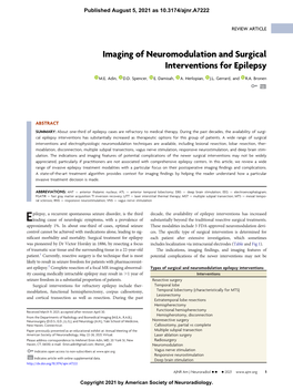 Imaging of Neuromodulation and Surgical Interventions for Epilepsy