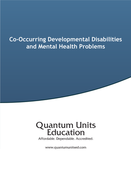 Co-Occurring Developmental Disabilities and Mental Health