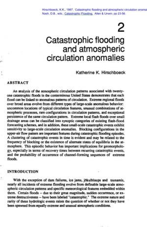 Catastrophic Flooding and Atmospheric Circulation Anomalies
