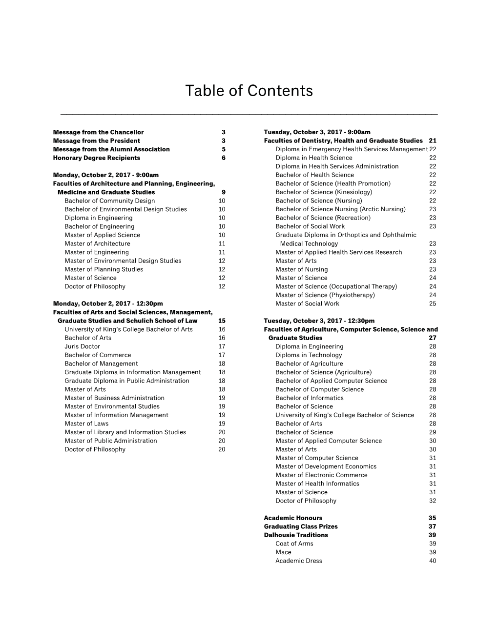 Table of Contents ______