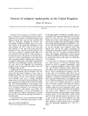Genesis of Analgesic Nephropathy in the United Kingdom