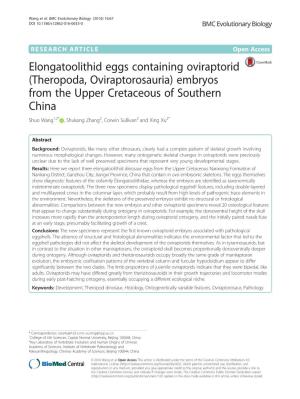 Embryos from the Upper Cretaceous of Southern China Shuo Wang1,2* , Shukang Zhang2, Corwin Sullivan2 and Xing Xu2*