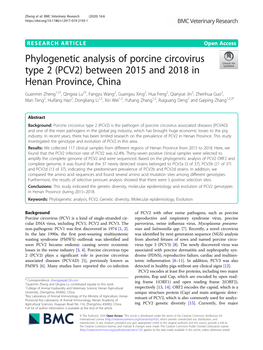 Phylogenetic Analysis of Porcine Circovirus Type 2