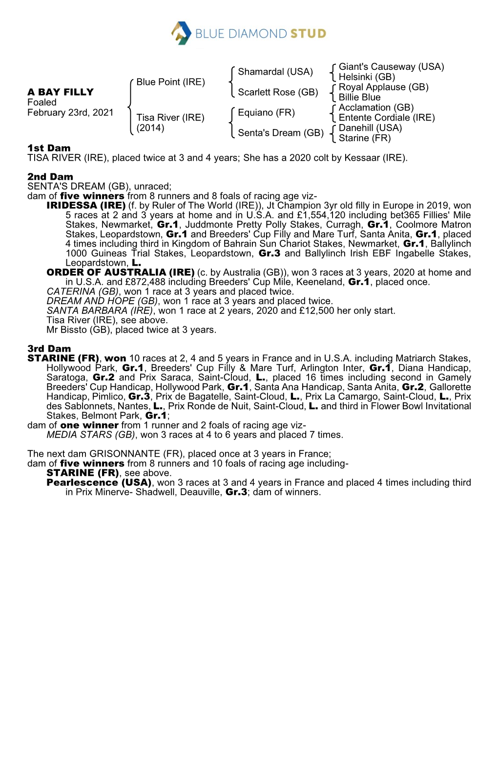 Tattersalls Catalogue Page