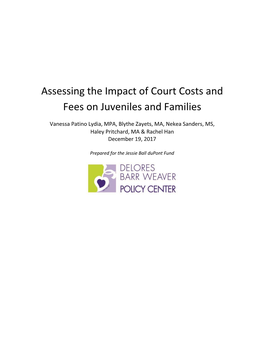 Assessing the Impact of Court Costs and Fees on Juveniles and Families