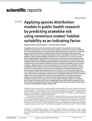 Applying Species Distribution Models in Public Health Research By