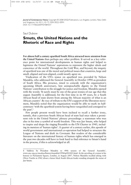 Smuts, the United Nations and the Rhetoric of Race and Rights