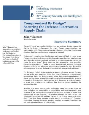 Compromised by Design? Securing the Defense Electronics Supply Chain
