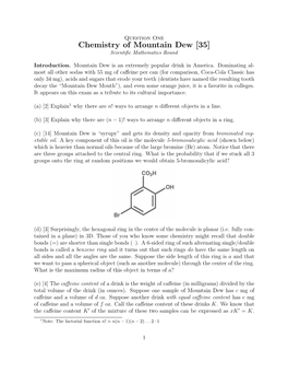 Chemistry of Mountain Dew [35] Scientiﬁc Mathematics Round