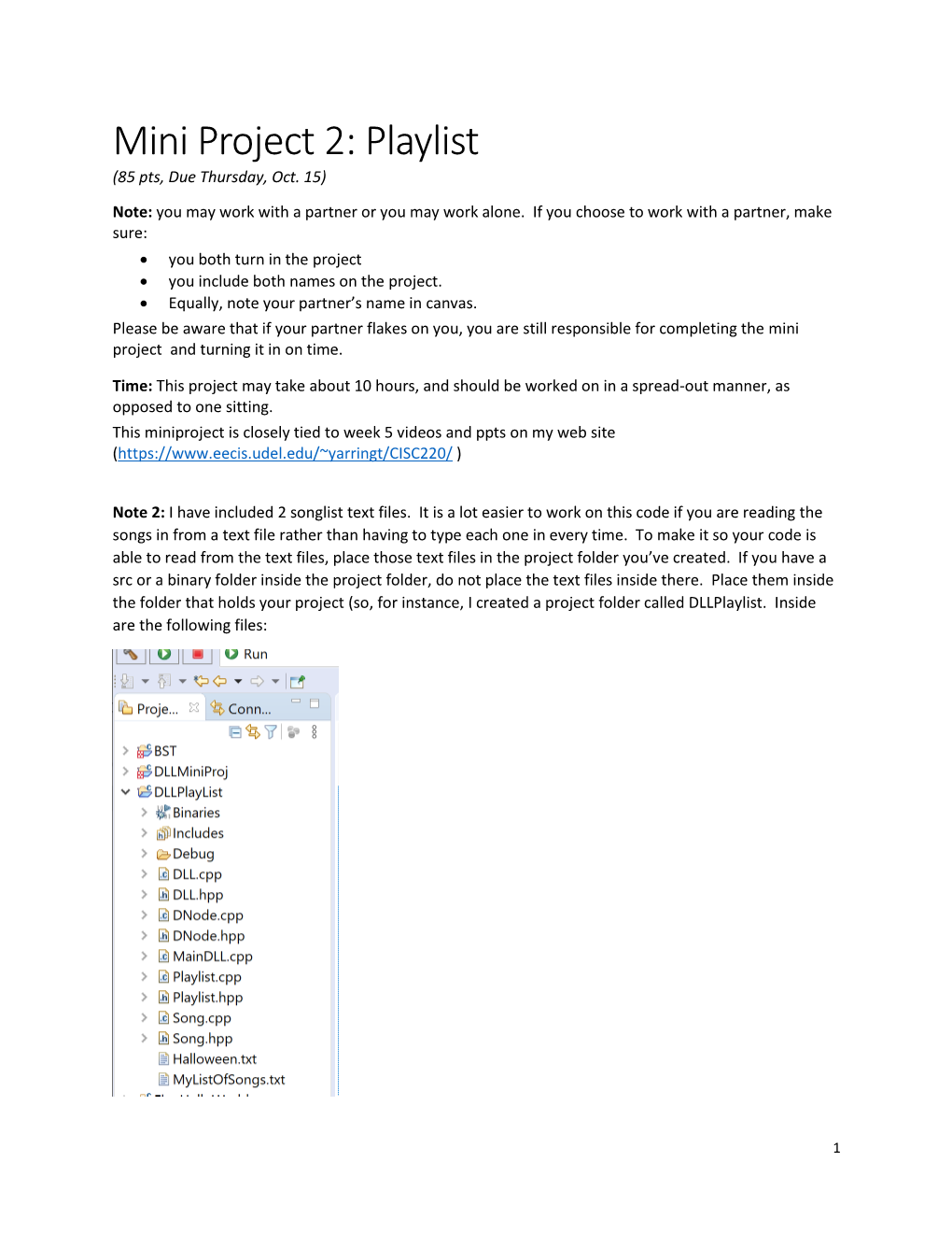 Mini Project 2: Playlist (85 Pts, Due Thursday, Oct