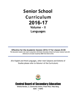 Senior School Curriculum 2016-17 : Languages/ Volume