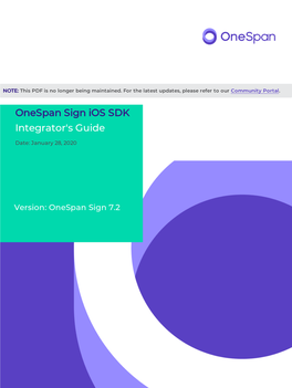 Onespan Sign Ios SDK Integrator's Guide