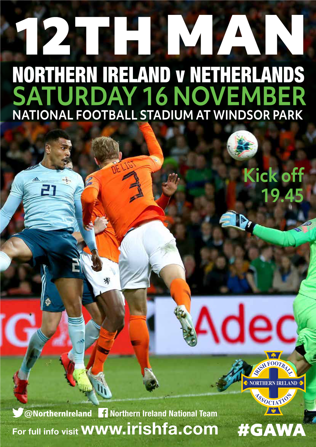 Saturday 16 November National Football Stadium at Windsor Park