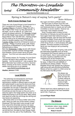 The Thornton-In Lonsdale Winter Parish Newsletter Edition