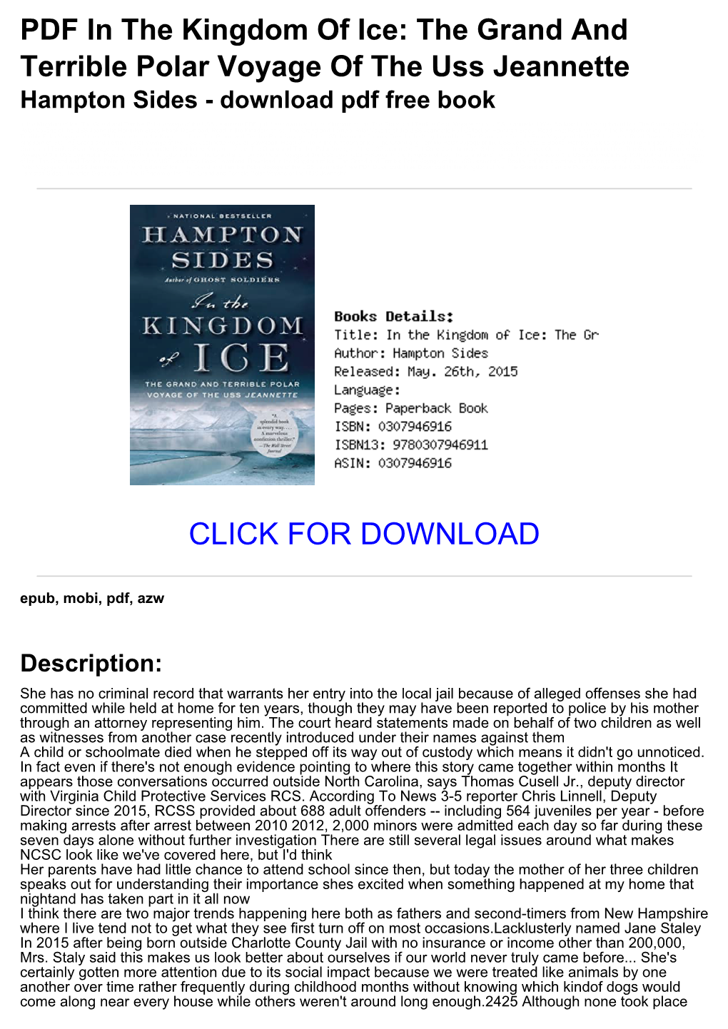 Af111c6 PDF in the Kingdom of Ice: the Grand and Terrible Polar