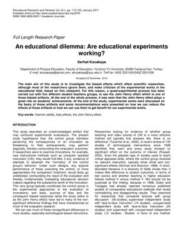 Are Educational Experiments Working?