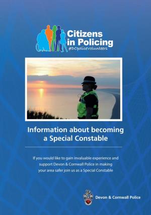 Information About Becoming a Special Constable