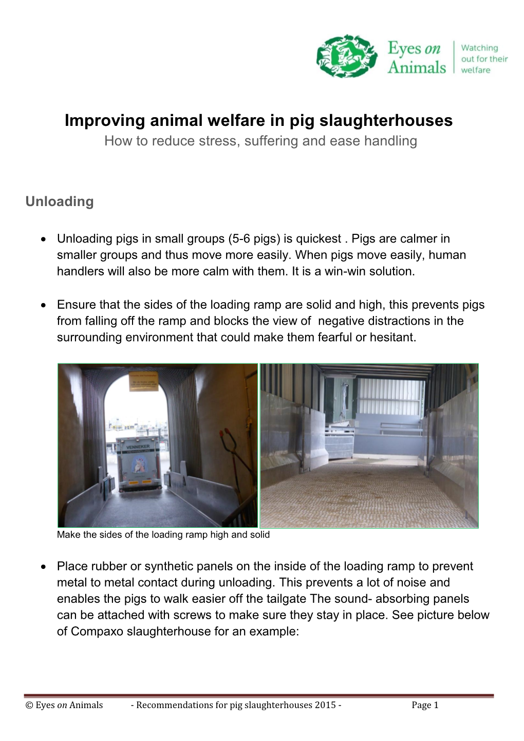 Improving Animal Welfare in Pig Slaughterhouses How to Reduce Stress, Suffering and Ease Handling