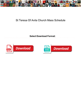St Teresa of Avila Church Mass Schedule