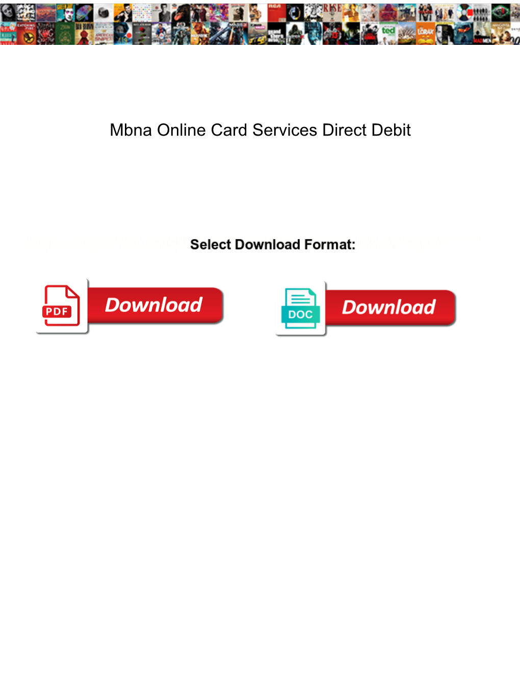 Mbna Online Card Services Direct Debit