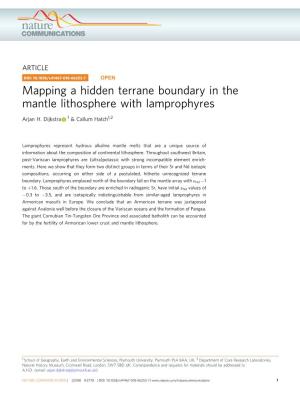 Mapping a Hidden Terrane Boundary in the Mantle Lithosphere with Lamprophyres