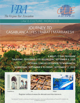 Journey to Casablanca | Fes | Rabat | M Arrakesh