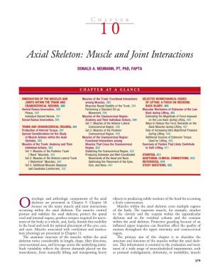 Axial Skeleton: Muscle and Joint Interactions