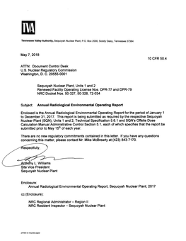 Sequoyah Nuclear Plant, Units 1 and 2 Renewed Facility Operating License Nos