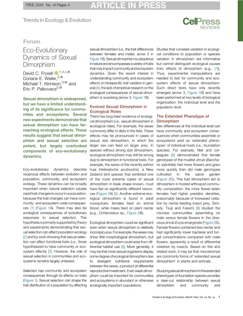 Eco-Evolutionary Dynamics of Sexual Dimorphism