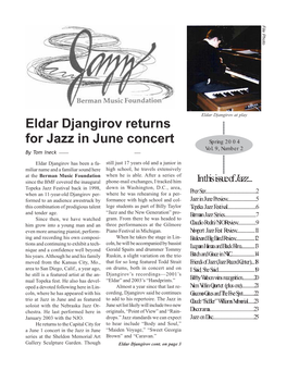 Eldar Djangirov Returns for Jazz in June Concert