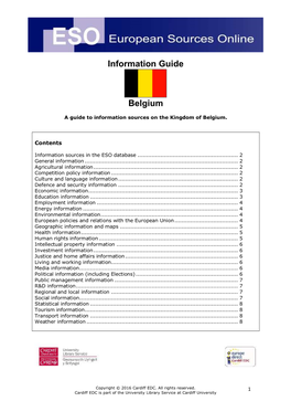 Information Guide Belgium