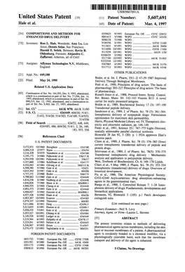 |||||||IIII US005607691A United States Patent (19) 11 Patent Number: 5,607,691 Hale Et Al