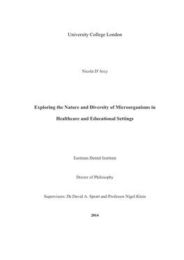 Exploring the Nature and Diversity of Microorganisms in Healthcare and Educational Settings