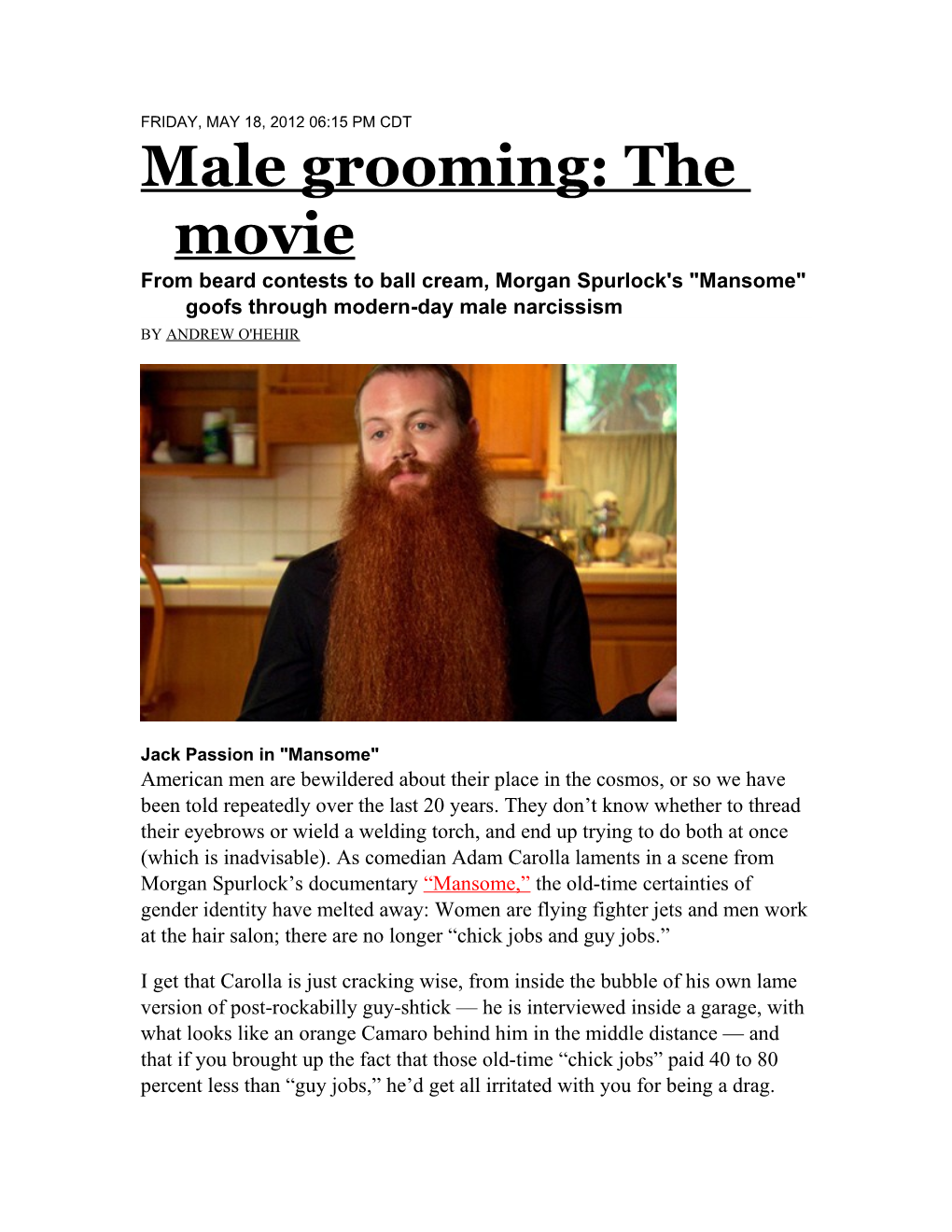 Male Grooming: the Movie