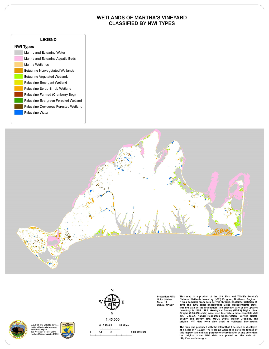 Wetlands of Cape Cod and the Islands, Massachusetts: Martha's Vineyard Thematic Maps