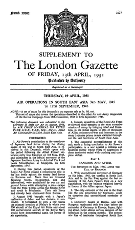 The London Gazette of FRIDAY, I3th APRIL, 1951 B? Registered As a Newspaper