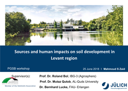 Sources and Human Impacts on Soil Development in Levant Region