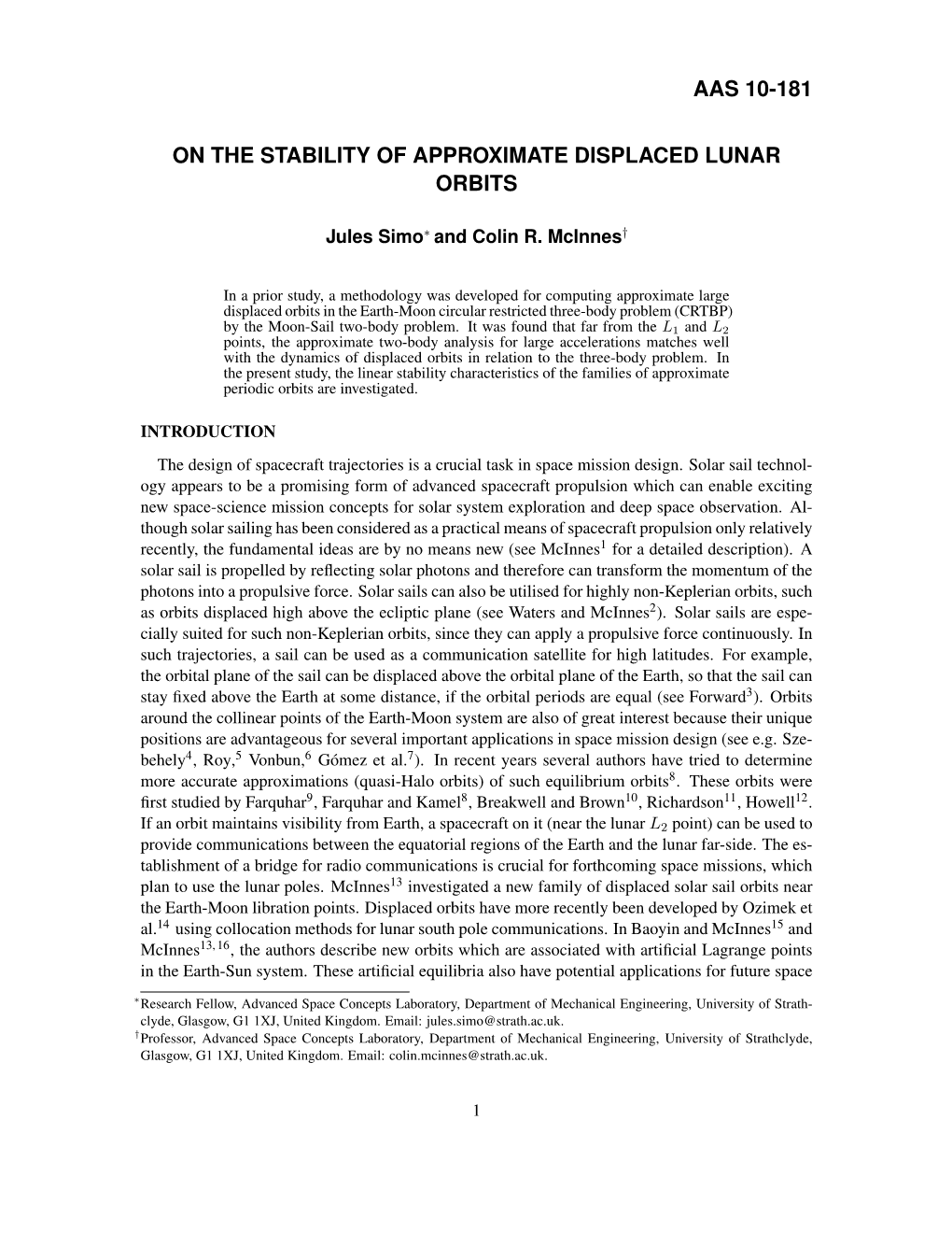 Aas 10-181 on the Stability of Approximate Displaced