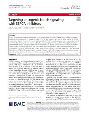 Targeting Oncogenic Notch Signaling with SERCA Inhibitors Luca Pagliaro, Matteo Marchesini and Giovanni Roti*