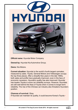 Hyundai Motor Company Owned By