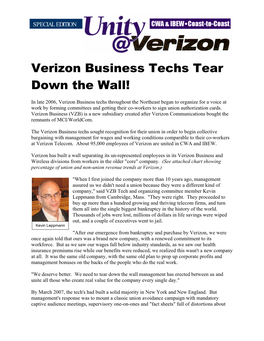 Verizon Business Techs Tear Down the Wall!