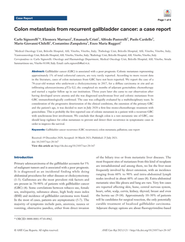Colon Metastasis from Recurrent Gallbladder Cancer: a Case Report