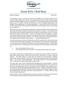 Good Girls / Bad Boys