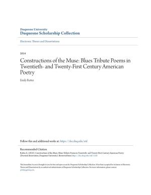 Blues Tribute Poems in Twentieth- and Twenty-First Century American Poetry Emily Rutter