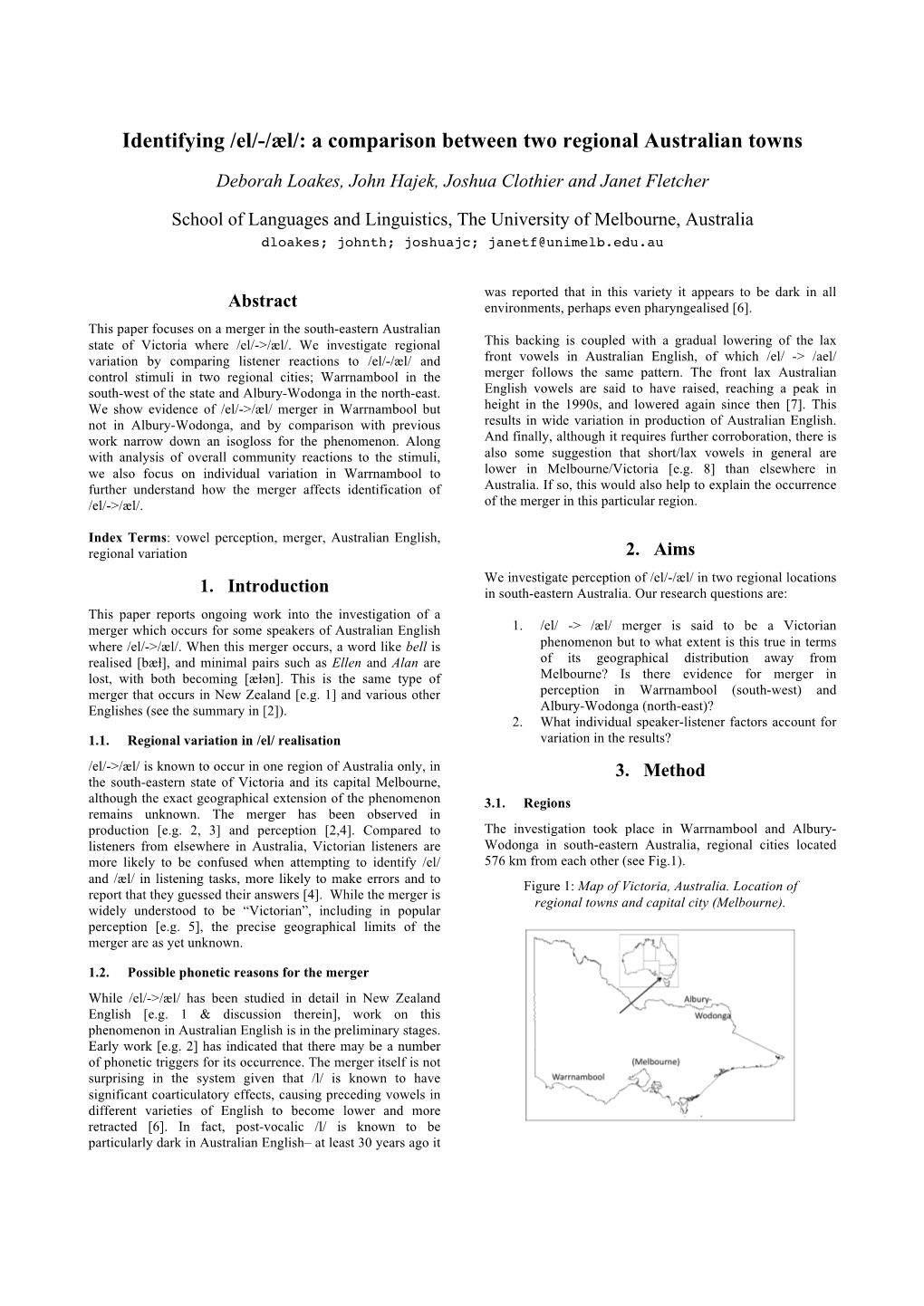 A Comparison Between Two Regional Australian Towns