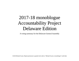 2017-18 Monoblogue Accountability Project Delaware Edition