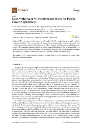Flash Welding of Microcomposite Wires for Pulsed Power Applications