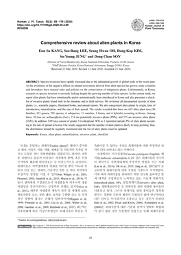 Comprehensive Review About Alien Plants in Korea