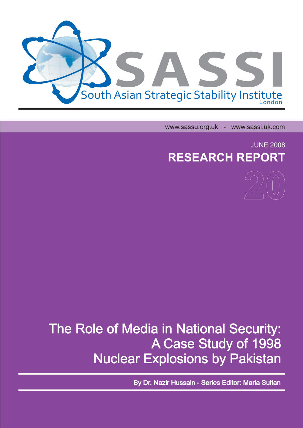 The Role of Media in National Security: a Case Study of 1998 Nuclear Explosions by Pakistan