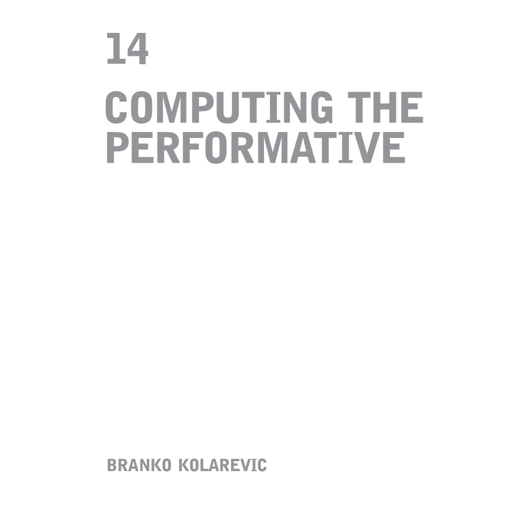14 Computing the Performative